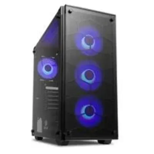 Gabinete Gamer Redragon Wheel Jack, Mid Tower, Lateral E Frontal Em Vidro - Gc-606bk